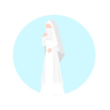 Muslim Bride Wearing Niqab Illustration vector