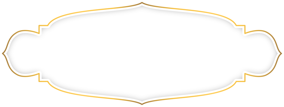 White and gold label frame border banner with shadow png