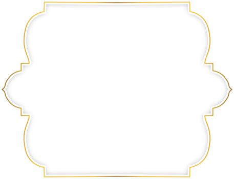 White and gold label frame border banner with shadow png