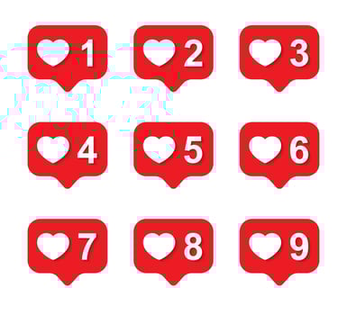 Speech bubble like icon vector. Social media love symbol in flat style vector
