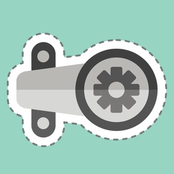 Sticker line cut Steering Gearbox. related to Car Maintenance symbol. simple design editable. simple illustration vector