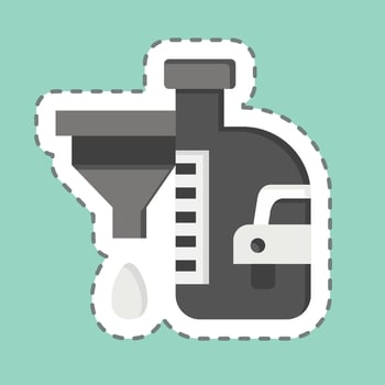 Sticker line cut Automatic Transmission Fluid. related to Car Maintenance symbol. simple design editable. simple illustration vector