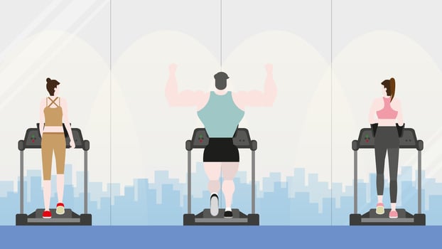 Fitness center lifestyle after pandemic covid-19 corona virus. vector