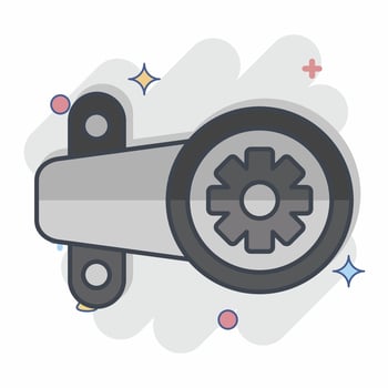 Icon Steering Gearbox. related to Car Maintenance symbol. comic style. simple design editable. simple illustration vector