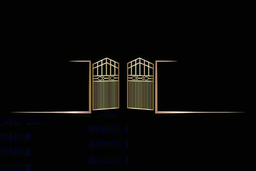 Gold Gate Icon Logo Design Template vector