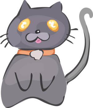 Halloween cute cat on transparent background. png