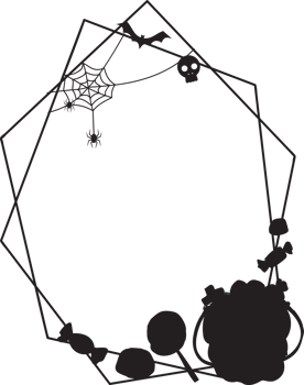 Silhouettes halloween scary frame. png