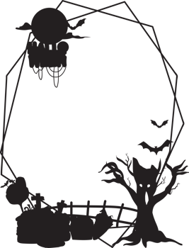 Silhouettes halloween scary frame. png