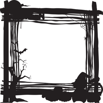 Silhouettes halloween scary frame. png