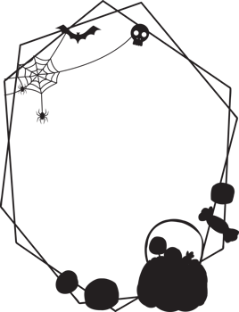Silhouettes halloween scary frame. png