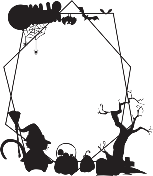 Silhouettes halloween scary frame. png