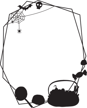 Silhouettes halloween scary frame. png