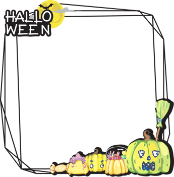 Halloween scary frame on transparent background. png