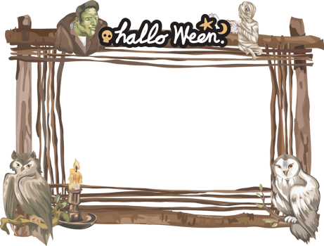 Halloween frame with wooden. png