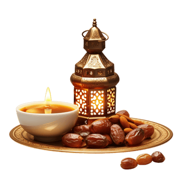 Ramadan kareem and iftar muslim food, holiday concept bowl with dried dates Ai Generative png