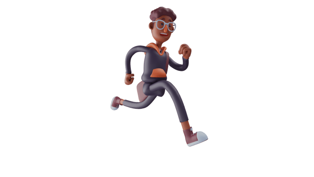 3D illustration. Attractive Tourist 3D Cartoon Character. Tourist in poses running here and there. This amazing young man always lives his day cheerfully. 3D cartoon character png