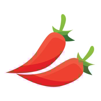 Vector red pepper chili spicy logo hand drawn illustration