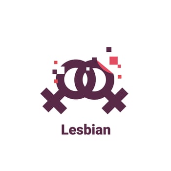 sign for lesbian, pixel gender image logo icon isolated on white background vector