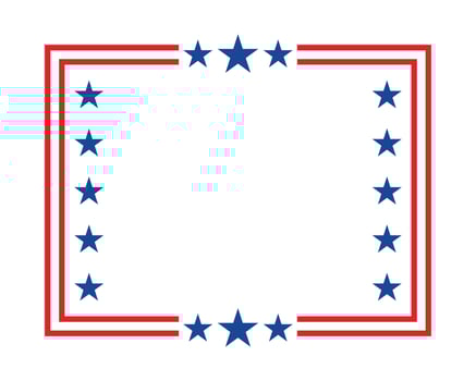 American flag square frame banner vector. vector