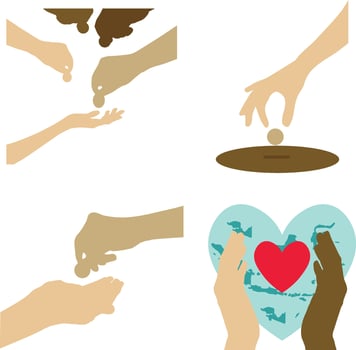 International Day of Charity With Flat Design. Vector Illustration Set.