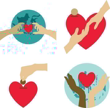 International Day of Charity With Flat Design. Vector Illustration Set.