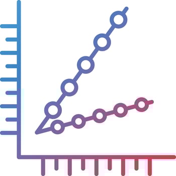 Scatter With Straight Lines Vector Icon