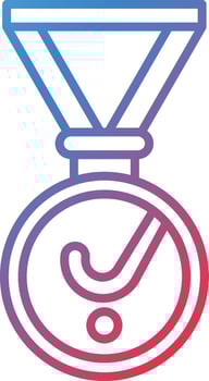Street Hockey Medal Vector Icon