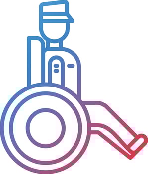 Veteran In Wheelchair Vector Icon