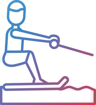 Barefoot Skiing Vector Icon