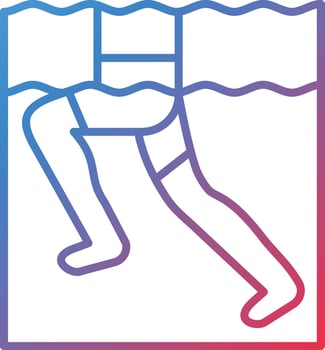 Aqua Jogging Vector Icon
