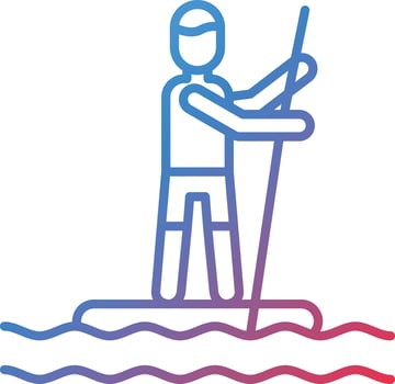 Standup Paddleboarding Vector Icon