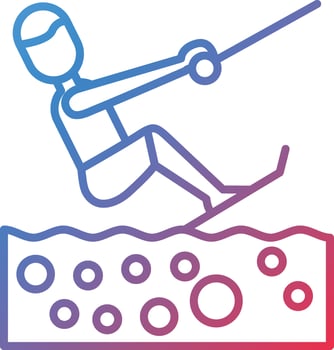 Waterskiing Vector Icon
