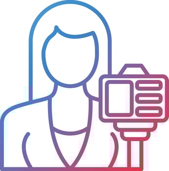 Female Vlogger Vector Icon