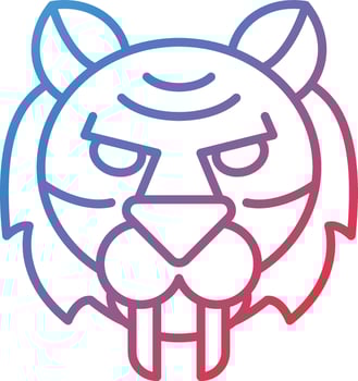 Saber Toothed Tiger Vector Icon
