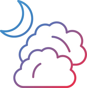 Cloudy Night Vector Icon
