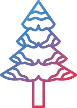 Snow Covered Tree Vector Icon