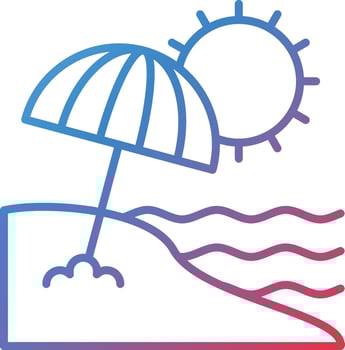 Beach Landscape Vector Icon