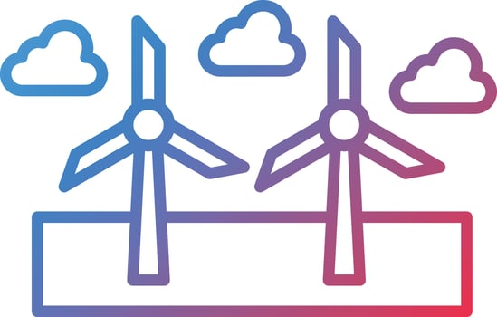 Windmill Landscape Vector Icon