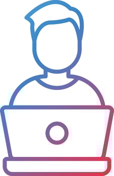 Student Studying on Laptop Vector Icon