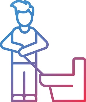 Man Cleaning Bathroom Vector Icon