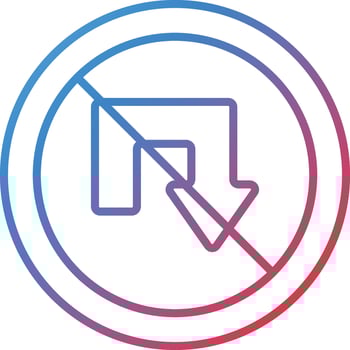 No U Turn Vector Icon