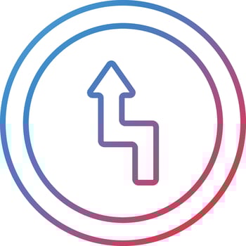 Zig Zag Road Vector Icon
