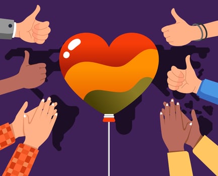 Black lives matter campaign poster illustration, hands with different skin color and clothes with hearts on center vector