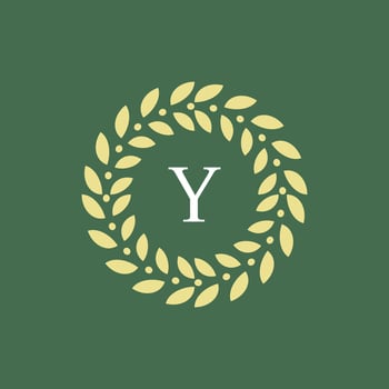 modern and natural letter Y green leaves floral logo vector
