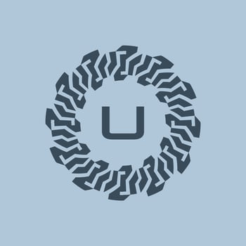 emblem logo initials letter U. modern and technological emblems are suitable for companies in the digital era. alphabet decorative emblem vector