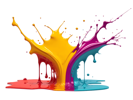 explosion colorful splash color splatter stain brush strokes on transparent. AI Generated png