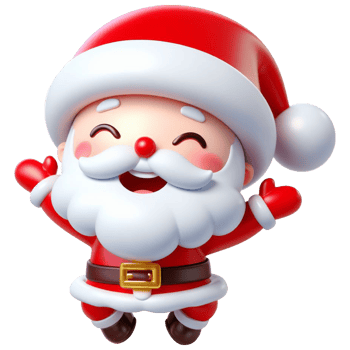 Happy Santa Claus in Christmas AI generative png