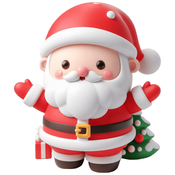 Happy Santa Claus in Christmas AI generative png