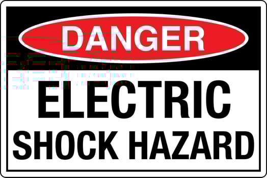 OSHA standards symbols registered workplace safety sign danger caution warning ELECTRIC SHOCK HAZARD vector