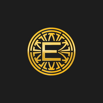 letter E medallion emblem initial circle badge logo vector